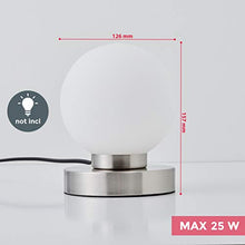 Carica l&#39;immagine nel visualizzatore di Gallery, Lampada da comodino, forma a sfera, interruttore touch, luce Sfera Bianca - Ilgrandebazar