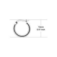 Carica l&#39;immagine nel visualizzatore di Gallery, Orecchini a cerchio in argento Sterling da 13 mm, idea regalo per ragazze...