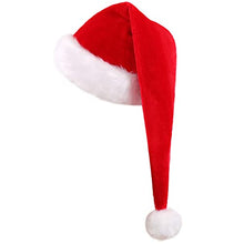 Carica l'immagine nel visualizzatore di Gallery, KONVINIT Cappello Natale,Cappello Babbo Natale Adulti,Cappello Babbo Natale Lungo,Cappello Babbo Natale Peluche per uomo e donna