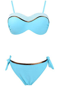 Yuson Girl Bikini Due Pezzi Costumi da Bagno Donna Mare Sexy M, Blu Cielo