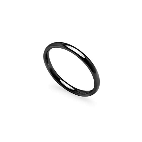 Gotta Have It - Fede nuziale impilabile, 2 mm, in acciaio inox, Black Tone - Ilgrandebazar