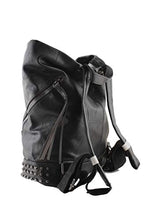 Carica l&#39;immagine nel visualizzatore di Gallery, Zaino Donna con Borchie in Pelle pu a Sacco Nero, Zainetto Borchiato per Nero
