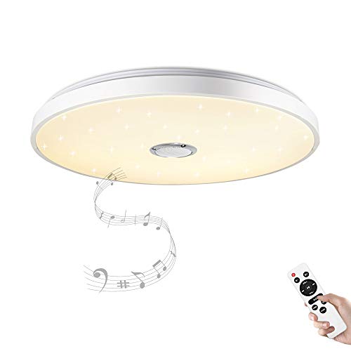 Plafoniera JDONG con altoparlante bluetooth e telecomando Cambio colore 24W,...