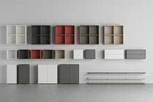 Carica l'immagine nel visualizzatore di Gallery, Iconico Home QBE Cubo da parete, con anta apertura a pressione, Grigio Scuro
