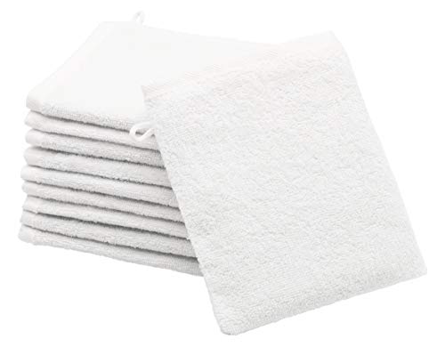ZOLLNER 10 Pezzi manopole da Bagno, 16x21 cm, Bianco, 16 x 21 Bianco