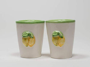 Set 'Limoncello': vassoio piccolo dipinto a mano+bottiglia con scritta... - Ilgrandebazar