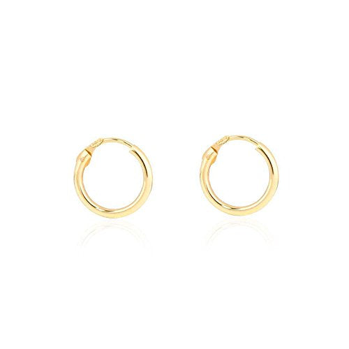 Orecchini per Bambini a cerchio da donna 12x1.5 mm - oro giallo 18K (750)