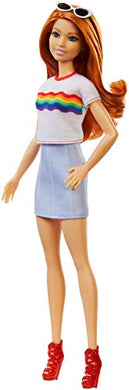 Barbie- Fashionista, Bambola Bionda con Maglietta Stampa Arcobaleno e Gonna... - Ilgrandebazar