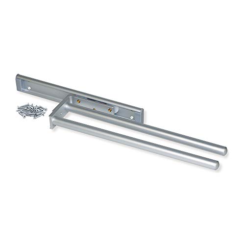 Emuca 7086862 Supporto Portasciugamani Estraibile con 2 Bracci, 310 310 mm - Ilgrandebazar