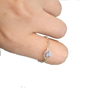 14# (9-26 1/2 opzione) Pietra naturale di luna Corda d'argento 925... - Ilgrandebazar
