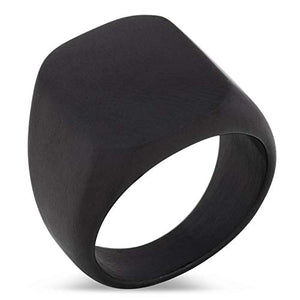 Akitsune Iustitia Anello | Design-Anello Donna Uomo Sigillo Nero Opaco - Ilgrandebazar