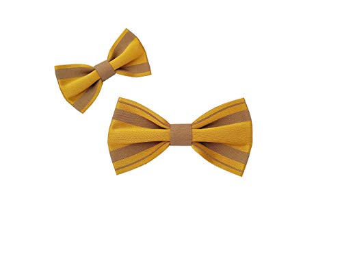 Papillon padre e figlio giallo oro a strisce linea autunno 2020 handmade... - Ilgrandebazar