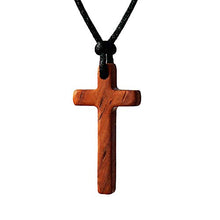 Carica l&#39;immagine nel visualizzatore di Gallery, Collana Con Pendente a Croce in Legno di Pero Rosso Per Uomo Donna Bambino... - Ilgrandebazar
