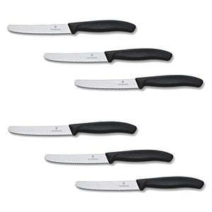 Victorinox Coltello da tavola con lama 11 cm a manico nero, Nero - Ilgrandebazar