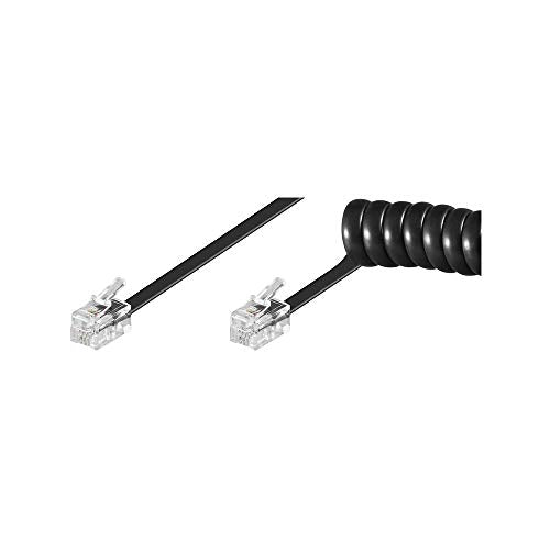 Goobay 50270 Cavo a spirale per cornetta telefonica, cavo 2 metri, nero - Ilgrandebazar