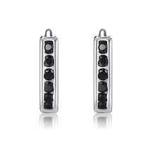 Carica l'immagine nel visualizzatore di Gallery, LDUDU - Orecchini a cerchio da donna con zirconi, in argento sterling,... - Ilgrandebazar