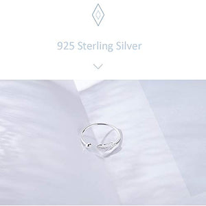 Tusuzik Piume Foglia Anello Regolabile Aperto in Argento Sterling 925,... - Ilgrandebazar