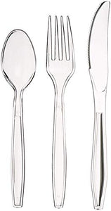 AmazonBasics - Set di 150 posate in plastica, 50 forchette, 50 cucchiai, 150 - Ilgrandebazar