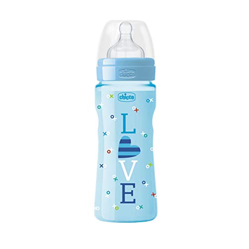 Chicco 00020635220000 Benessere Colorato Bambino Biberon, Silicone, Azzurro - Ilgrandebazar