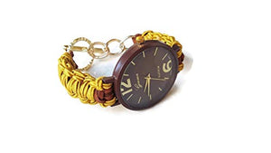 Orologio Elegante da Polso Donna Marrone Oro Bracciale di Nastro Regolabile... - Ilgrandebazar