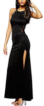 Carica l'immagine nel visualizzatore di Gallery, Angelwing da Donna Sottile Vestito con Aberturas Abito Maxi di S, A-nero - Ilgrandebazar
