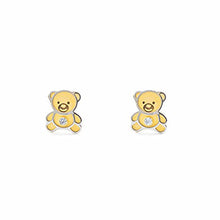 Carica l'immagine nel visualizzatore di Gallery, Monde Petit T1860PR - Orecchini per bambini orso, due ori 18k (750) - Ilgrandebazar