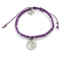 Carica l&#39;immagine nel visualizzatore di Gallery, Braccialetto della Fortuna&quot;Luna-Stella”, Viola, Unisex, Fatto a Mano - Ilgrandebazar