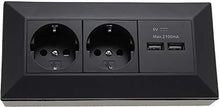 Carica l&#39;immagine nel visualizzatore di Gallery, Presa angolare con 2 prese Schuko, 2 uscite USB per cucina, ufficio,...