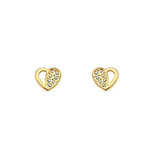 Carica l&#39;immagine nel visualizzatore di Gallery, Orecchini per Bambini cuore - oro giallo 9k (375)