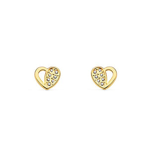 Orecchini per Bambini cuore - oro giallo 9k (375)