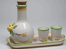 Carica l&#39;immagine nel visualizzatore di Gallery, Set &#39;Limoncello&#39;: vassoio piccolo dipinto a mano+bottiglia con scritta... - Ilgrandebazar