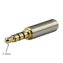 Carica l'immagine nel visualizzatore di Gallery, Oro 3.5 mm maschio a 2.5mm Femmina plug a