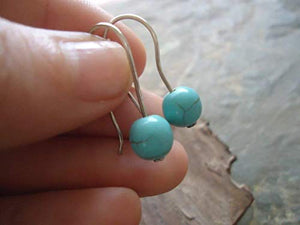 TURCHESE HOWLITE STONES orecchini ganci lunghi - Ilgrandebazar
