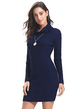 Carica l'immagine nel visualizzatore di Gallery, Abollria Donna Vestito Collo Alto a S, Blu Notte/Vestito A Maglieria - Ilgrandebazar