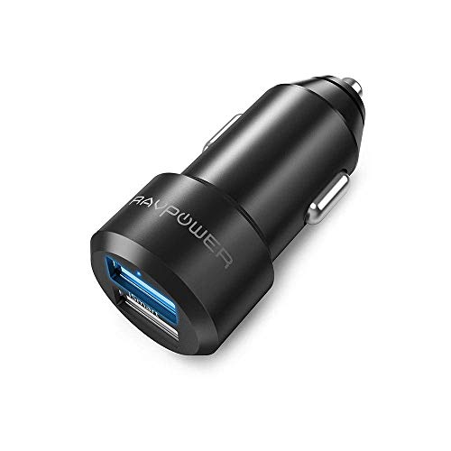 Caricabatterie Auto RAVPower Extra-Mini Alluminio 2 Porte, 24W / 4.8A, Nero