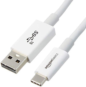 AmazonBasics - Cavo maschio USB Type-C a USB-A 3.1 Gen 2, 0,9 metri, Bianco - Ilgrandebazar