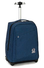 Carica l&#39;immagine nel visualizzatore di Gallery, Trolley Invicta Benin Recycled, Blu, 35 Lt, 2in1 Zaino con Sollevamento Blu