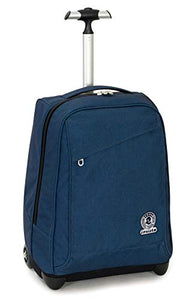Trolley Invicta Benin Recycled, Blu, 35 Lt, 2in1 Zaino con Sollevamento Blu
