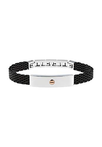 BREIL Bracciale Uomo in Acciaio Nero con Placchetta e Inserto in... - Ilgrandebazar