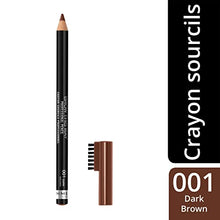 Carica l&#39;immagine nel visualizzatore di Gallery, Rimmel London Matita Sopracciglia Professional Eyebrow Pencil, Formula a Lunga Durata, Pettinino Incorporato, 001 Dark Brown, 1,4 g