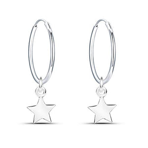 Fu You Orecchini in Argento 925 Orecchino a Cerchio con Pendente a... - Ilgrandebazar