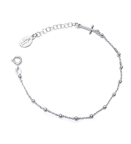 Bracciale Rosario In Argento 925 - Con Croce E Madonna - Linea Italia... - Ilgrandebazar