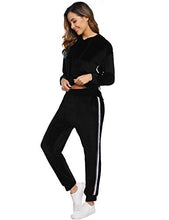 Carica l'immagine nel visualizzatore di Gallery, Hawiton Tuta Donna Sportiva Pigiama Set con Cappuccio Training S, Nero - Ilgrandebazar