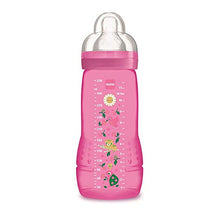 Carica l&#39;immagine nel visualizzatore di Gallery, MAM Biberon Seconda Età colorato, 330 ml, da 6 Mesi, Set di 2, Rosa - Ilgrandebazar