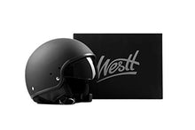 Carica l&#39;immagine nel visualizzatore di Gallery, Westt Vintage Casco Jet Retro Moto Nero Opaco Scooter Motorino L (58cm) - Ilgrandebazar