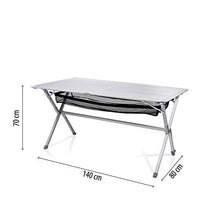 Carica l'immagine nel visualizzatore di Gallery, Campart Tavolo da Campeggio Pieghevole TA-0806, Grigio, 140 x 80 cm
