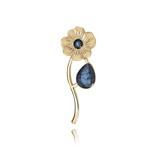 Spilla color Blu Notte a Forma di Fiore Elegante per Donne in una Confezione... - Ilgrandebazar