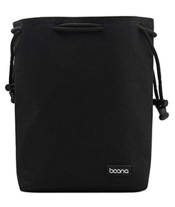 Baona - Borsa per fotocamera e obiettivo in velluto, Square M, Nero
