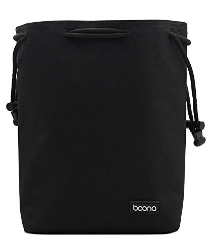 Baona - Borsa per fotocamera e obiettivo in velluto, Square M, Nero