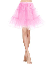 Carica l'immagine nel visualizzatore di Gallery, Gardenwed Annata 1950s Donna Sottogonne al Ginocchio Retro Petticoats L, Pink